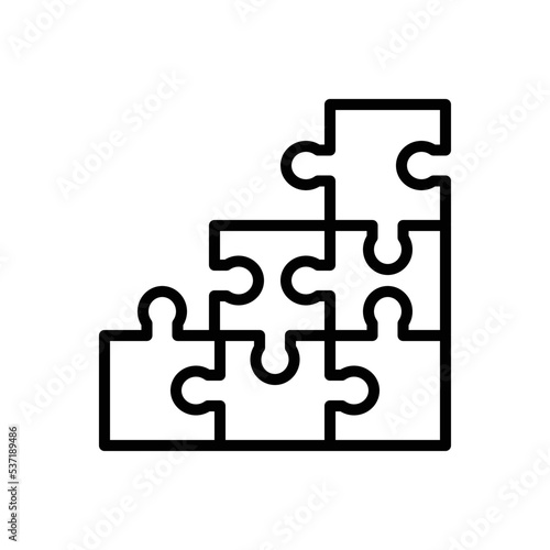 Black line icon for puzzle