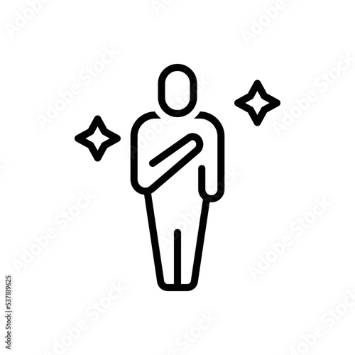 Black line icon for believes