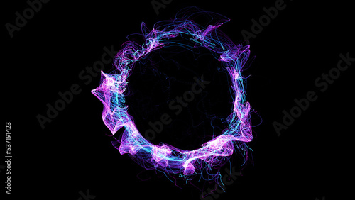 3D rendering cosmic energy strings. Energy flows in the form of thin bright elements