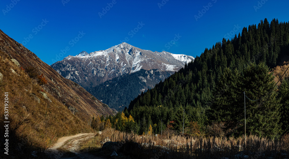 view of the mountains in autumn