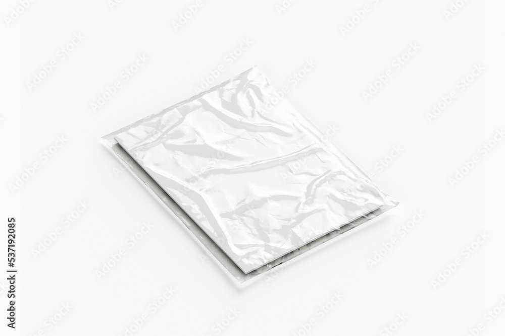 Blank magazine in foil packaging mockup isolated on white background. 3d rendering. Blank magazine in foil packaging mockup isolated on white background. 3d rendering.