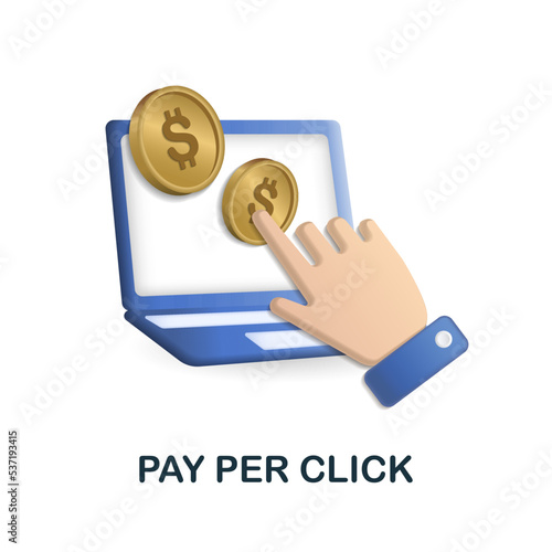 Pay Per Click icon. 3d illustration from online store collection. Creative Pay Per Click 3d icon for web design, templates, infographics and more