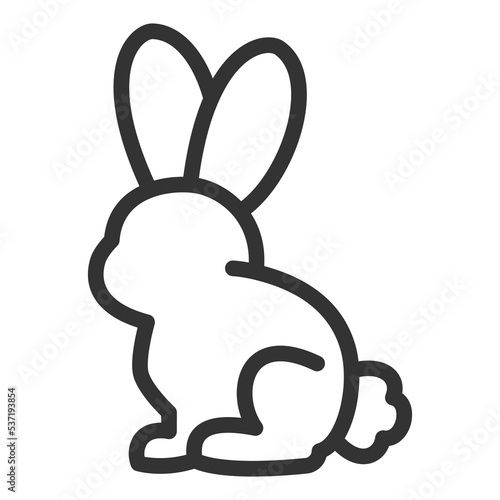 Chocolate bunny - icon, illustration on white background, outline style