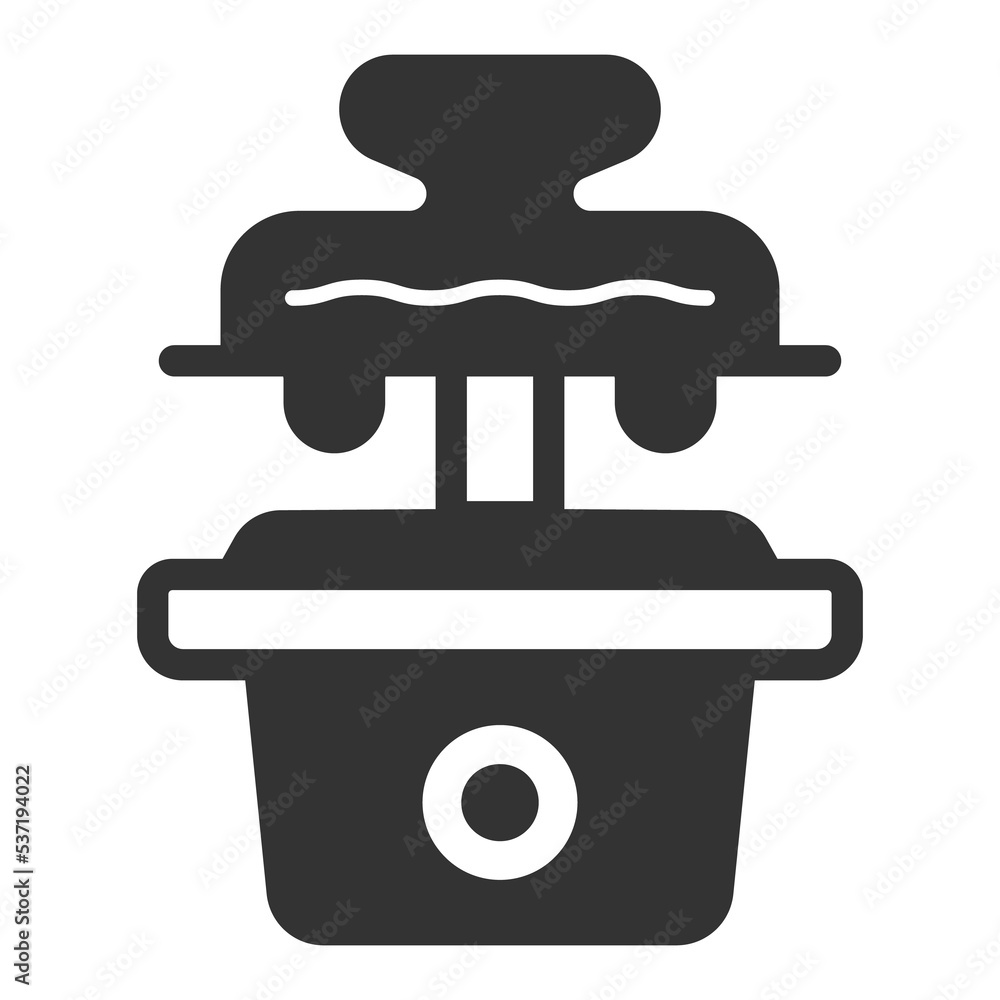 Chocolate fountain - icon, illustration on white background, glyph style Chocolate fountain - icon, illustration on white background, glyph style