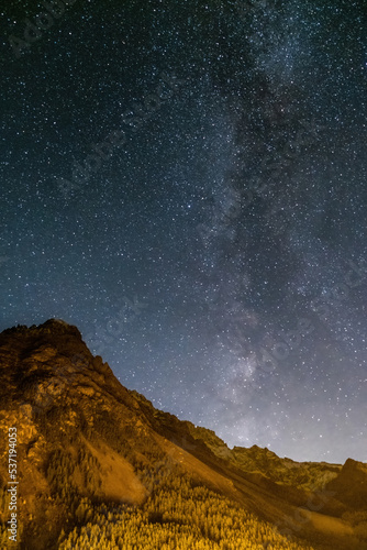 Milky way starlight over the Alps and the universe near Lyon in the alps © PHAT