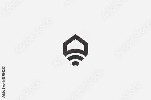 Illustration vector graphic of wifi and home. Good for icon or logo