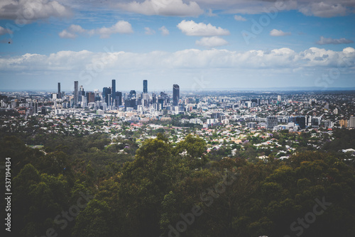 Wallpaper Mural City and bleu sky from Brisbane mountain Torontodigital.ca