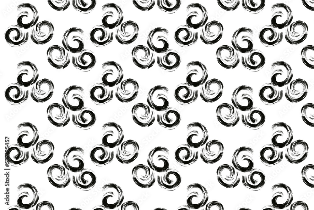 Seamless pattern with hand drawn swirls. Modern pattern, tile, ornament for fabric and decoration.