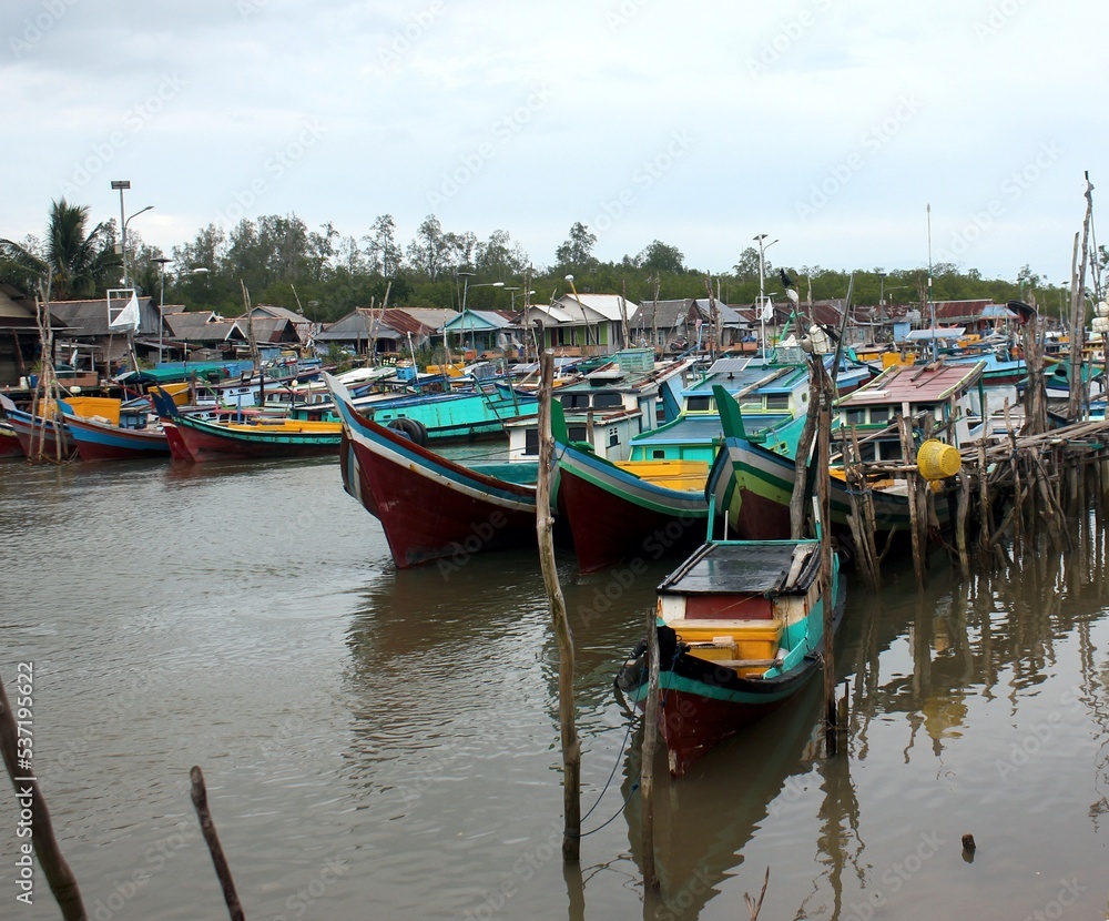 traditional fishing boats in the harbor
