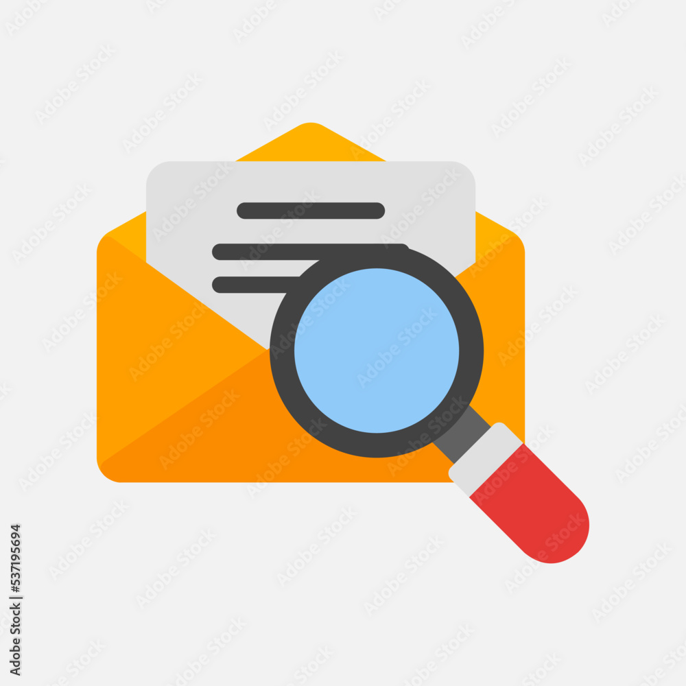 Search icon in flat style about email, use for website mobile app presentation Search icon in flat style about email, use for website mobile app presentation