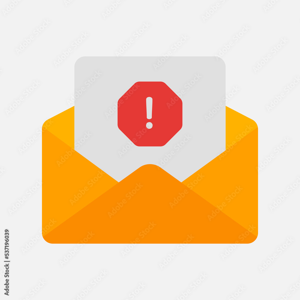 Spam icon in flat style about email, use for website mobile app presentation Spam icon in flat style about email, use for website mobile app presentation