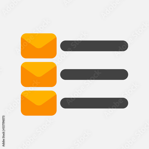 Email list icon in flat style, use for website mobile app presentation