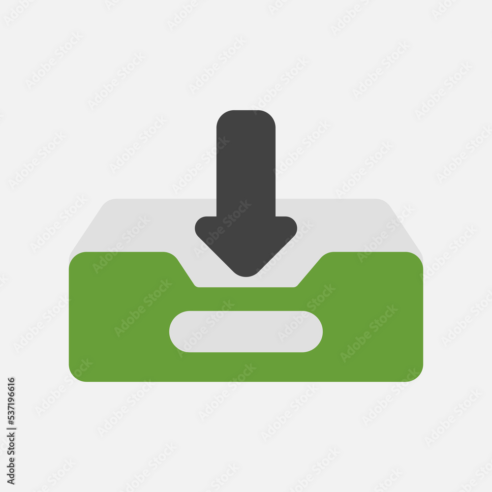 Inbox icon in flat style about email, use for website mobile app presentation Inbox icon in flat style about email, use for website mobile app presentation