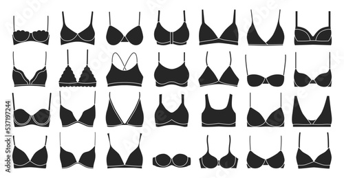 Bra of underwear vector black set icon. Isolated black set icon lingerie. Vector illustration bra of underwear on white background.