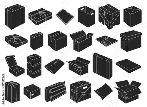 Postal parcel vector black set icon. Vector illustration package on white background. Isolated black set icon postal parcel.