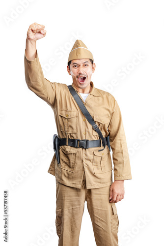 Foto Indonesian freedom fighters standing