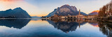 Panoramic view of the lakefront of the city of Lecco Italy Italian trip and travel destinations