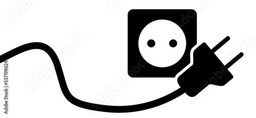 Cartoon electric plug. socket,electricity, power logo or symbol. Power plugs and cable. Socket plug adapter. Wire, cable of energy icon. 404, page not found