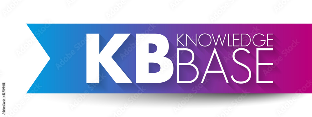 KB - Knowledge Base is a technology used to store complex structured and unstructured information used by a computer system, acronym concept background KB - Knowledge Base is a technology used to store complex structured and unstructured information used by a computer system, acronym concept background