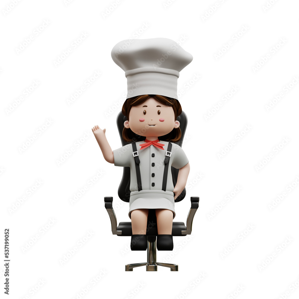 3d rendering female chef sitting on a chair
3d rendering female chef sitting on a chair
