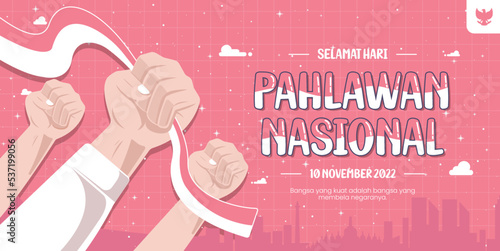 Indonesian heroes day concept illustration