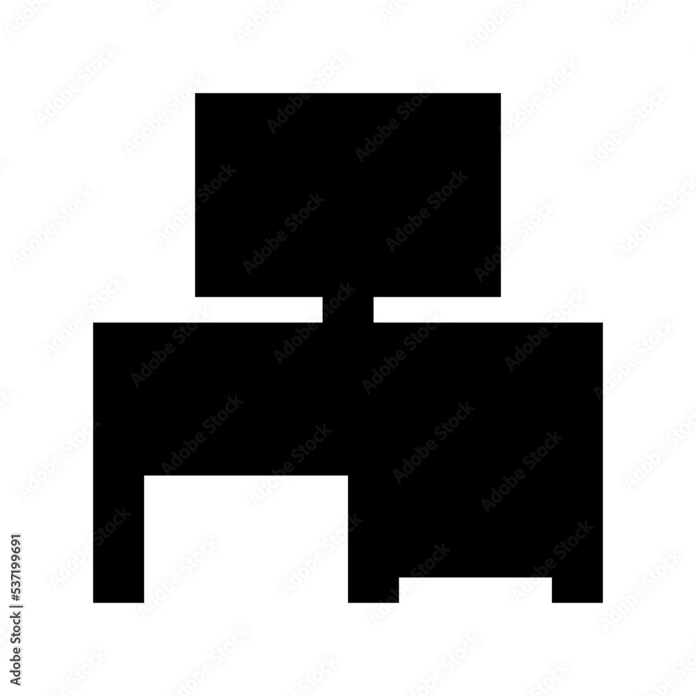 Computer Table Flat Vector Icon Computer Table Flat Vector Icon