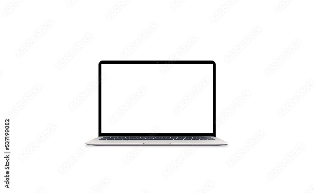 Isolated modern thin laptop with transparent PNG background and display Isolated modern thin laptop with transparent PNG background and display