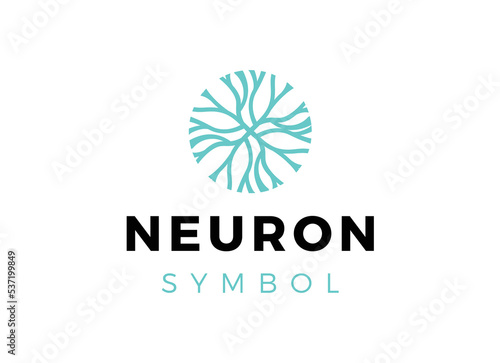 Abstract Neuron logo template vector