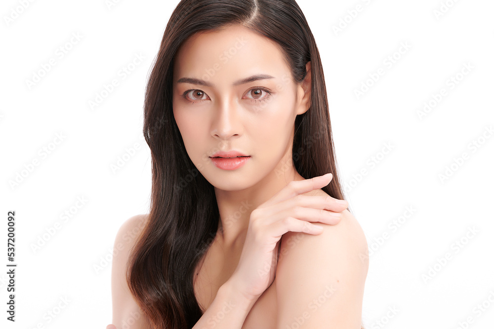 Beautiful young asian woman with clean fresh skin on white background, Face care, Facial treatment, Cosmetology, beauty and spa, Asian women portrait. Beautiful young asian woman with clean fresh skin on white background, Face care, Facial treatment, Cosmetology, beauty and spa, Asian women portrait.