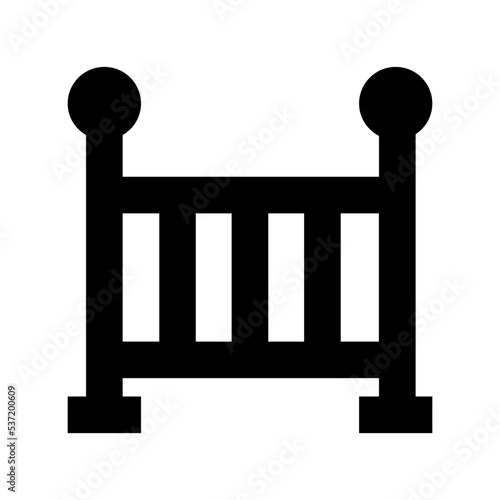 Baby Crib Flat Vector Icon