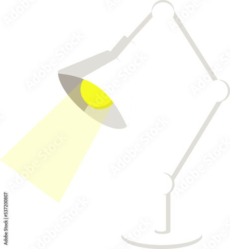 Table lamp with yellow light, element for decoration, PNG file format