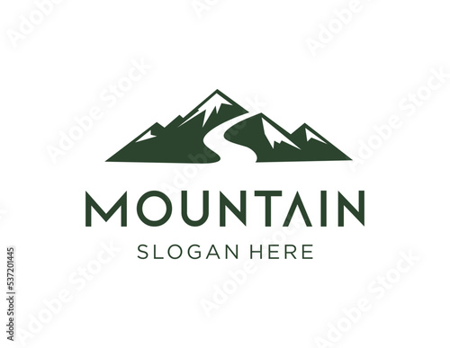 Logo design about Mountain on white background. created using the CorelDraw application.