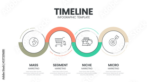 Business project timelines diagrams layout template for slide presentation. Customer journey maps infographic. Creative company timeline processes with 4 options icons. Modern simple workflow vector.
