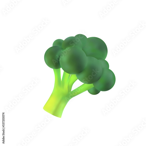 A broccoli vegetable cartoon character emoji emoticon mascot. Isolated vector