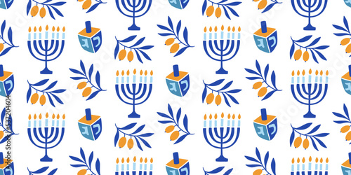 Happy hanukkah seamless pattern photo