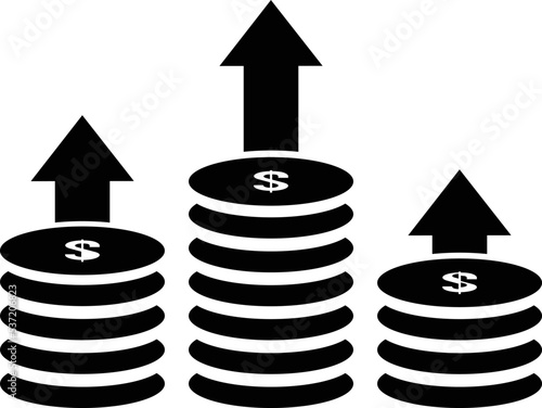 Coins icon. Basic icon of economy and finance.