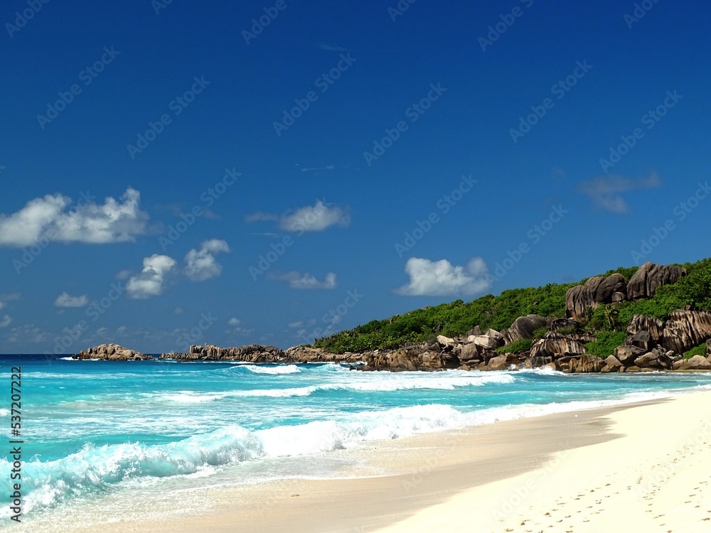 Seychelles - La Digue Island - large cove or grande anse