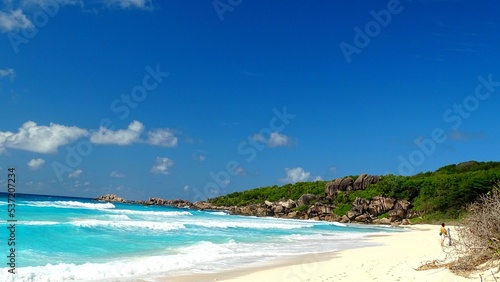 Seychelles - La Digue Island - large cove or grande anse © Giban