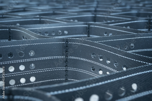 Reinforced weld seam fastening the polymer cells of the geogrid.
