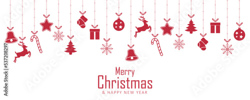 Realistic christmas background in flat design
