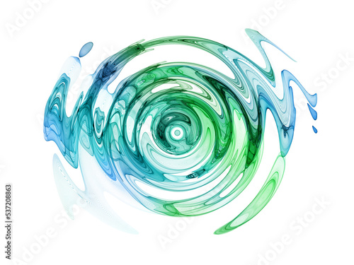 The magical Water Blured form of blue green wave swirl shape. Swirl Fluid Melting Waves Flowing Liquid Motion Abstract Background. 