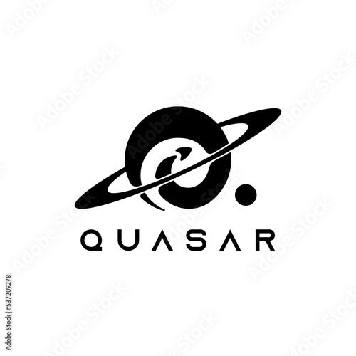 abstract spiral launched rocket ship planet logo design illustration (ID: 537209278)