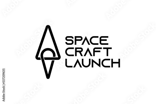 minimal space craft launch logo design illustration (ID: 537209635)