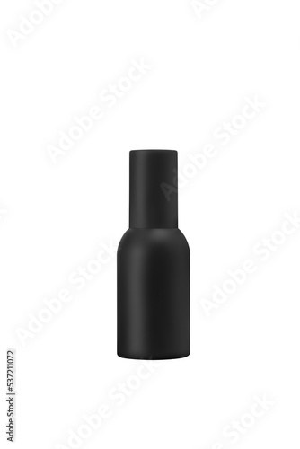 Black Plastic bottle for medicine,cosmetics,cream, gel, skin care, liquid soap, shampoo and lotion isolated on white background