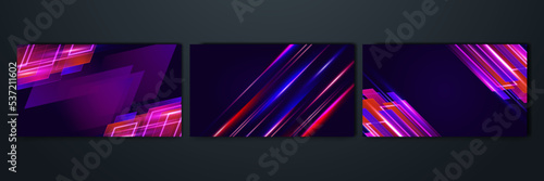 Modern abstract high-speed technology movement. Dynamic motion light trails with motion blur effect on dark background. Futuristic, technology pattern for banner or poster design.