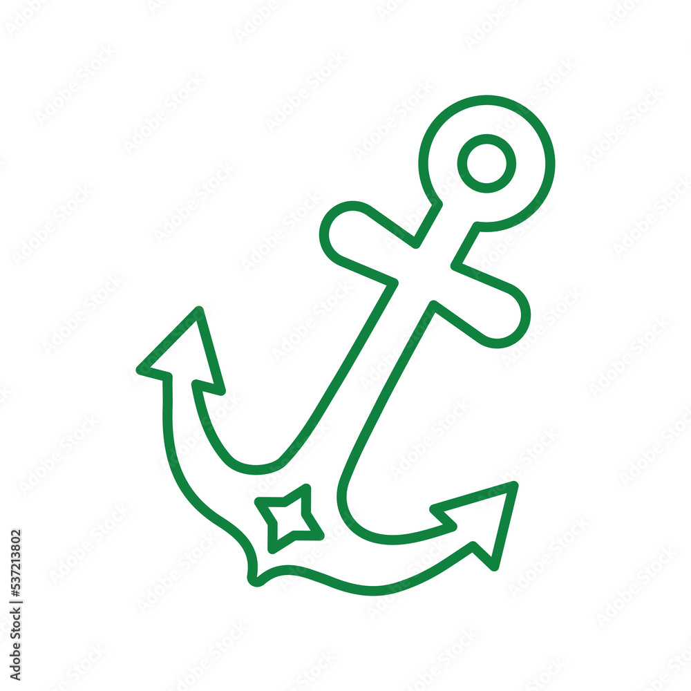 Anchor, marine, nautical outline icon. Line art sketch. Anchor, marine, nautical outline icon. Line art sketch.