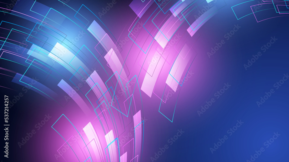 Obraz premium Modern abstract high speed movement. Colourful dynamic motion on blue background. Movement sport pattern for banner or poster design background concept.