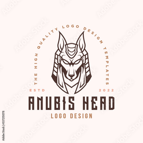 anubis head logo template. anubis character vector logo.