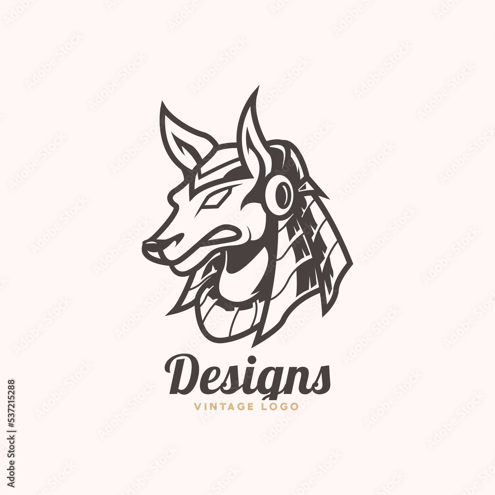 anubis head logo inspiration. anubis character vector logo. anubis head logo inspiration. anubis character vector logo.