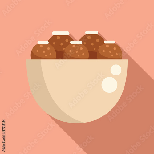 Celebration falafel icon flat vector. Cooking delicious. Fresh wrap